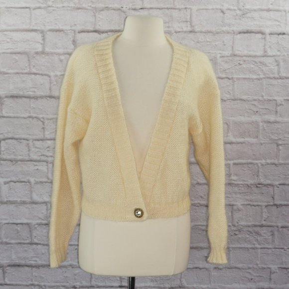 Vintage Sweaters - Vintage 80s Mohair Cardigan Sweater